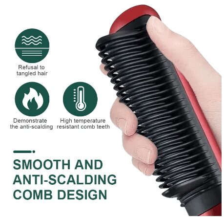 WOMEN HAIR STRAIGHTENING CURLER BRUSH COMB